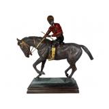 Large Bronze Jockey & Horse Sculpture