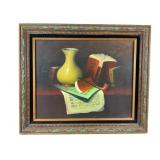 R. Stewart Still Life Painting on Canvas