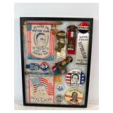 Political Buttons & Memorabilia in 16 x 12 Frame