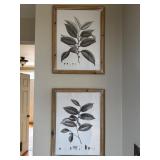 Framed Leaf Prints & Wooden Cut Out Artwork