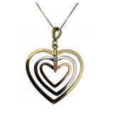 10k Spinning Heart Pendant & Necklace