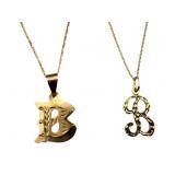 2-14k Monogrammed B Necklaces & Chains