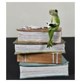 Reading Frog Ceramic Planter