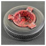 Firestone Red Marble Tire Ashtray