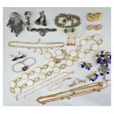 Rhinestone, Milk Glass Brooches, Bracelets & More