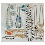 Celluloid, Milk Glass, Gemstone Jewelry Sets