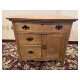 Antique Oak 3 Drawer Dresser w/ Cabinet