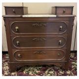 Antique Mahogany Marble Top Dresser