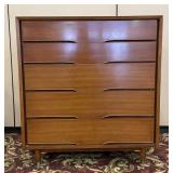 MCM 5 Drawer Honey Mahogany Dresser