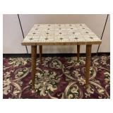 MCM Spindle Leg Ceramic Tile Side Table