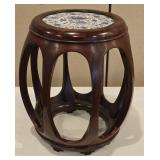 Chinese Rosewood & Porcelain Garden Stool