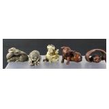 Vintage Netsuke Carved Figurines (5)