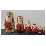 Hand Painted Santa Christmas Russian Nesting Dolls