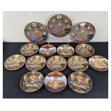 Satsuma Gilt Moriage Handpainted Plates (15)