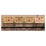 Vintage Leaf Fiberglass Folding TV Trays (4)