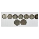 Silver Mercury Dimes, Buffalo Nickel & More (9)