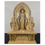 Virgin Mary Chalkware Candle Holder