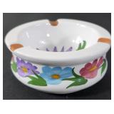 Hand-Painted Floral Ashtray By Athens Keramik