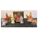 Vintage Chalkware Nativity Scene w/ Box