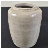 Creme Stoneware Pottery Vase Signed By Sandi