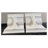 Art Deco White Ceramic Bookends