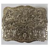 Sterling Silver Plated Filigree Belt Buckle