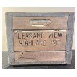 Vintage Wood & Metal Milk Crate