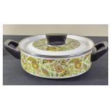 MCM Enamelware Paisley Deep Skillet w/ Lid