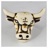 Carved Scrimshaw Adjustable Steer Ring