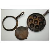 Antique Cast Iron Waffle Pan, Muffin Pan
