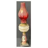 Antique Hand Painted Oil Lamp