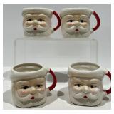 Vintage Santa Face Coffee Mugs, Japan, Set of 4