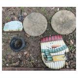 Stepping Stones, Metal Urn, Yard Decor