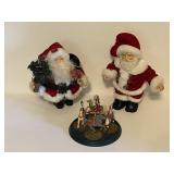 Plush Santa Figures & Carousel Ornaments