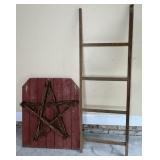 Twig Star of David on Wood, Blanket Ladder