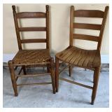 Ladder Back Woven Seat Chair, Slat Back Chair