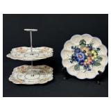 Two Tier Biscuit Plate & Cergor Egg Plate