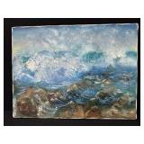 Original Unsigned Seascape Oil Paining on Canvas