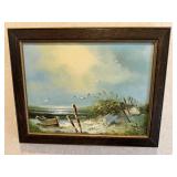 Original Oil on Canvas Seascape Painting Signed