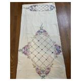 Vintage Hand Embroidered Twin Bed Coverlet