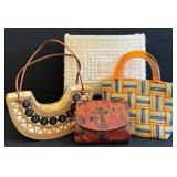 Vintage Boho Style Handbags, Needle Point Tote