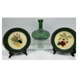 Empoli Green Bottle, Decorative Fruit Theme Plates