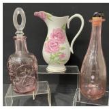 Givenchy Rose Pitcher, Pink Glass Bottles