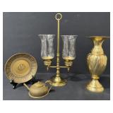 Vintage Brass Candelabra, Brass Vase & More