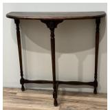 Vintage Mahogany Diminutive Demilune Console Table