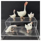 Vintage Glass Goose Miniature Figurines