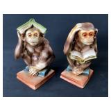 Vintage Monkeys with Books Bookends