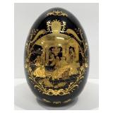 Vintage Limoges Black & Gold Egg, Large