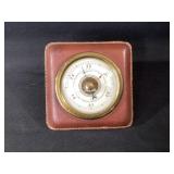 Vintage Airguide Leather & Brass Desk Barometer