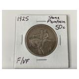 1925 Stone Mountain Silver Half Dollar,V/VF